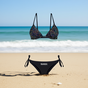 HDJ <b>Bikini</b> Set <b>Sequin</b> Top Tie Side Bottoms Multi Color Size 42 44 46 48 - Product Image 2