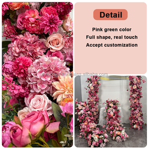 ดอกไม้ประดิษฐ์เรียบประณีตสำหรับงานแต่งงานดอกกุหลาบสีชมพูสำหรับตกแต่งฉากหลังแขวนดอกไม้และโต๊ะ - Product Image 3