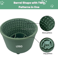 Gamelle anti-glouton pour chien en forme de baril, en silicone, 2-en-1, avec tapis de léchage pour friandises