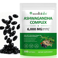 Acentiallabs Complexe d'Ashwagandha à succès – Soulage le stress et favorise le calme – Extraits végétaux naturels testés en laboratoire – Compléments à base de plantes