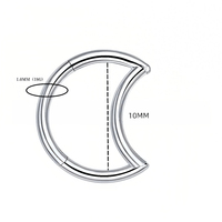 Thorrk Anneau de piercing segmenté articulé en titane ASTM F136 en forme de lune pour cartilage et nez