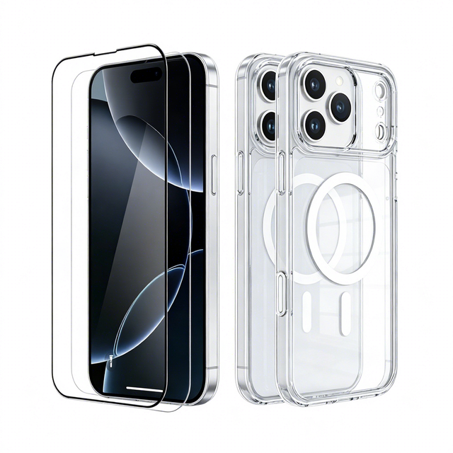 Transparent Mobile Phone case for iPhone 17 16 15 Pro Max Shockproof High Clear Phone Screen Protector Film