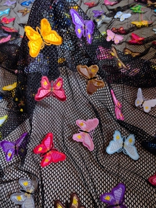 Đầy Màu sắc thêu bướm lưới lưới vải ren Châu Phi - Product Image 2