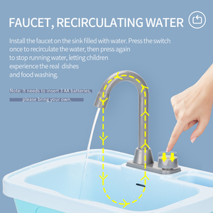 Ensemble de cuisine en plastique pour enfants, jeu de simulation, robinet réel, jouet de lavage, jeu de rôle, évier électrique jouet - Product Image 4
