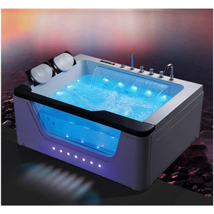 Baignoire à tourbillon en acrylique pour 2 adultes, baignoire <span class=keywords><strong>de</strong></span> massage, d'angle intérieur, avec oreiller et jets <span class=keywords><strong>de</strong></span> massage, nouveau design, <span class=keywords><strong>2021</strong></span> - Product Image 2