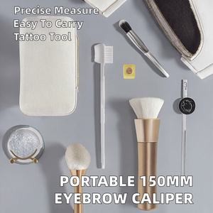 Règle de mesure portable 150 mm en plastique à poils synthétiques pour sourcils, calibre vernier, tatouage, microblading, mesure de maquillage permanent - Product Image 2
