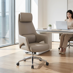 <span class=keywords><strong>Fauteuil</strong></span> de direction moderne haut de gamme en cuir, confortable, pivotant, réglable en hauteur, avec structure en fer, pour <span class=keywords><strong>bureau</strong></span> à domicile, chambre et cuisine, avec assise en mousse - Product Image 2