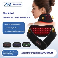 Bande de protection cervicale à lumière rouge 660-850nm avec vibration, physiothérapie, compresse chaude, massage et batterie intégrée 3000mAh
