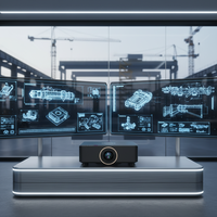 Projecteur laser intelligent 4K HL-DKV76 pour la fusion d'images, idéal pour les expositions, les musées et les équipements de projection interactive multimédia