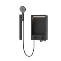 Panneau de douche intégré et système de niche avec éclairage LED, design étanche en acier inoxydable 304, jet de pluie, design moderne