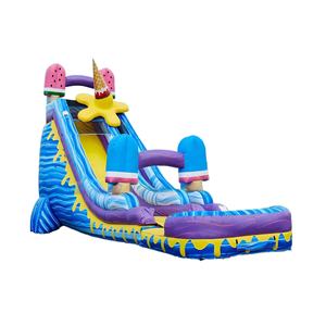 Toboggans gonflables commerciaux toboggan gonflable de taille adulte personnalisé géant d'arrière-cour avec <span class=keywords><strong>piscine</strong></span> - Product Image 1