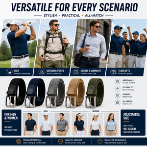 Ceinture tressée extensible avec boucle en alliage pour homme, ceinture <span class=keywords><strong>de</strong></span> <span class=keywords><strong>golf</strong></span> sportive tissée élastique, largeur 3,5 cm, option logo personnalisé, boîte cadeau, fabricant - Product Image 4