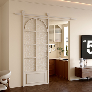 Pháp Retro toàn cảnh cửa TrượT HiệN ĐạI đơn giản treo thiết kế đường sắt cho nội thất cho nhà vệ sinh phòng ngủ nhà hàng sử dụng sợi thủy tinh - Product Image 3