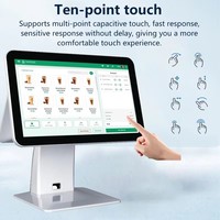 Sistema POS Todo en Uno OEM de 15.6 Pulgadas con Pantalla Táctil Dual, PC Inteligente, Caja Registradora Android 2GB+32GB, Impresora Térmica de 58mm/80mm