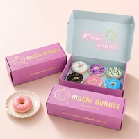 Boîte à donuts personnalisée de qualité supérieure avec estampage à chaud doré, boîte en papier pour crêpes, biscuits, desserts, avec séparateurs, emballage pour boulangerie
