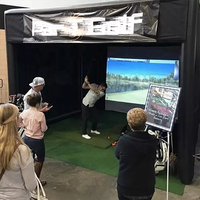 Cage d'entraînement de golf portable, simulateur de golf gonflable, projecteur, enclos, tente de tir avec écran