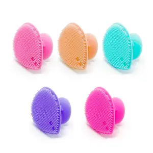 Portable Fashionable Mini Scrub Round Finger-cot Face Scrubber Wash Mini Silicone Facial Cleanser Cleansing Brush