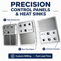 Placas de disipador de calor de aluminio mecanizadas por CNC personalizadas, base perforada, colector, soluciones térmicas de precisión con aletas, OEM ODM