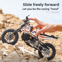 Bloques de Construcción de Motocicleta Todoterreno para Niños, Rompecabezas de Piezas Pequeñas, Juguete de Ensamblaje, Colección de Adornos