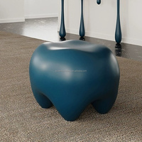 Tabouret en FRP blanc en forme de dent, design créatif, chaise d'appoint de loisirs de forme spéciale pour centres commerciaux et hôtels