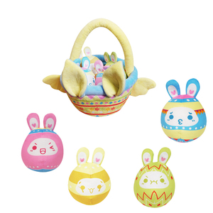Peluche a Forma di Uovo di Pasqua Personalizzato con Orecchie di Coniglio, Giocattolo Artigianale per Bambini - Product Image 1