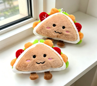 Nouveau design Porte-clés pizza en peluche amusant, Pendentif de sac à dos en peluche, Jouet pizza mignon pour machine à griffes, Jouet en peluche pas cher