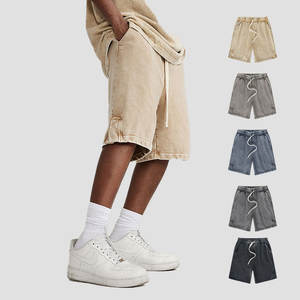 กางเกงขาสั้นผู้ชายผ้าฝ้ายเฮฟวี่เวทระบายอากาศได้ดีกางเกงขาสั้นซักแบบลำลองสำหรับฤดูร้อนปรับแต่งโลโก้ได้100% สไตล์วินเทจ - Product Image 1