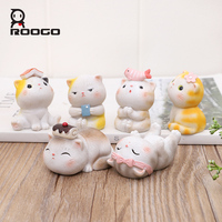 Figur Resin Kucing Mini Manis untuk Kehidupan Sehari-hari, Ornamen Anak Kucing Lucu, Kartun Imut, Dekorasi Meja Kantor Rumah, Koleksi Hadiah Kucing