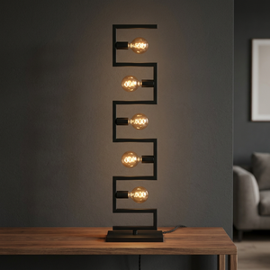 Lampadaire industriel moderne à hauteur réglable en fer noir E27 LED 2700K Blanc chaud doux 90lm/w CRI80 Abat-jour en tissu marron 25000 - Product Image 2