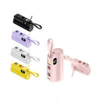 Nouvelle mini batterie externe personnalisable avec affichage numérique, double prise intégrée, câble intégré et support de téléphone 3-en-1 avec écran LED