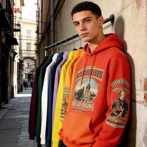 Sudaderas con Capucha Lisas al por Mayor de 400/500GSM para Hombre, 100% Algodón, con Estampado y Patrón Bordado, Primavera, Logotipo Personalizado - Product Image 2