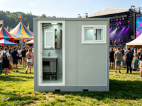 Module de salle de bain modulaire portable à double fonction, intégré, avec douche et toilettes, en panneau sandwich, pour camping extérieur