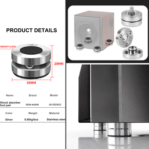 Support d'amplificateur CD <span class=keywords><strong>pour</strong></span> haut-parleur audiophile <span class=keywords><strong>HIFI</strong></span> XSSH Audio en aluminium et acier inoxydable avec pieds isolants et plaquettes anti-choc - Product Image 2