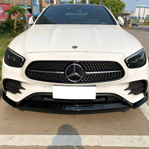 Mercedes-Benz E-Class W213 2021+ Front Bumper Lip Splitter Piano Black Carbon Fiber Texture PP Material - Product Image 2