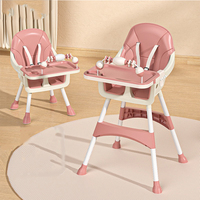 Chaise haute multifonctionnelle en plastique pour bébé Clafbebe, 0-12 mois, portable, réglable, table à manger, attrape-nourriture