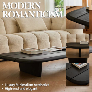 <span class=keywords><strong>Table</strong></span> basse moderne en bois de frêne noir résistant à l'usure, style Wabi-Sabi, pour salon - Product Image 2