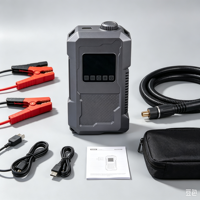Démarreur de voiture portable 12V avec gonfleur de pneus, compresseur d'air multifonctionnel pour véhicules, booster de batterie d'urgence