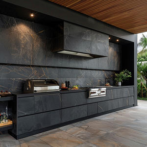 Armoires de cuisine extérieure en aluminium de haute qualité avec barbecue intégré - Îlot de cuisine modulaire pour patio et jardin - Product Image 1