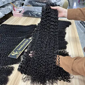 Goodluck vietnamese bulk curly virgin original double drawn 100% brazilian human hair extensions bundles weave