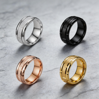 JLM Prêt à expédier, bague de mariage pour couple en acier titane 316L gravée CNC, géométrique, brossée, style punk, unisexe, pour homme et femme