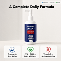Huile de poisson SLIN PET Omega-3 pour chiens et chats, absorption rapide, sans OGM, flacon pompe, complément alimentaire pour la santé de la peau et du pelage