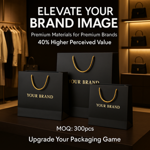 Biểu Tượng Tùy Chỉnh Sang Trọng Ribbon Xử Lý Cửa Hàng Mua Sắm Bao Bì Túi Giấy Màu Đen Với Logo Riêng Của Bạn - Product Image 6