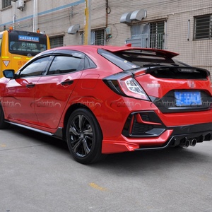 For Honda Civic Type R FK7 FK8 10TH 2016-2019 Auto Tuning Rear Trunk Lip Tail Wing Roof Spoiler FRP+Carbon Fiber Double <b>Deck</b> - Product Image 4