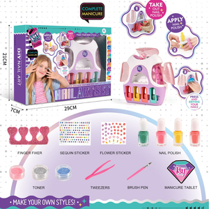 Ensemble de séchoir à ongles AiJH Fashion, cadeau de fête, poudre à ongles lavable, accessoires pour filles, vernis à ongles électrique, jouets pour enfants - Product Image 6