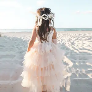 2023 Summer Children's lace cake dress