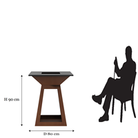 Nouveautés 2026 : Plancha brasero en acier Corten rouillé, facilement assemblable, pour jardin, chauffée au bois, avec gril barbecue pour l'extérieur