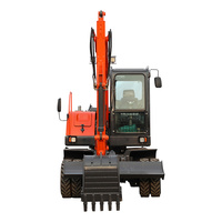 Machines de terrassement Machines de construction Pelles sur roues Machine de creusement hydraulique FW95-9 Mini pelle sur pneus Mini moteur