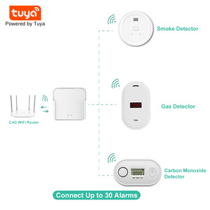 Hub passerelle WiFi intelligent, système d'alarme incendie sans fil, récepteur <span class=keywords><strong>de</strong></span> sécurité pour maison intelligente Tuya, détecteur <span class=keywords><strong>de</strong></span> <span class=keywords><strong>fumée</strong></span>, alarme <span class=keywords><strong>monoxyde</strong></span> <span class=keywords><strong>de</strong></span> <span class=keywords><strong>carbone</strong></span> ABS - Product Image 2