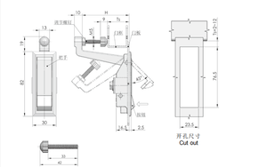 Ms708 Zinc Alloy Push Button <strong>Panel</strong> Lock Keyless <strong>Electrical</strong> Cabinet <strong>Door</strong> Lever Compression <strong>Latch</strong>-Black/White/Golden High Quality - Product Image 5