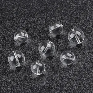 Wholesale 4mm 6mm 8mm 10mm 12mm 14mm 16mm 18mm 20mm 25mm 30mm Big Clear Crystal Glass Beads With Holes